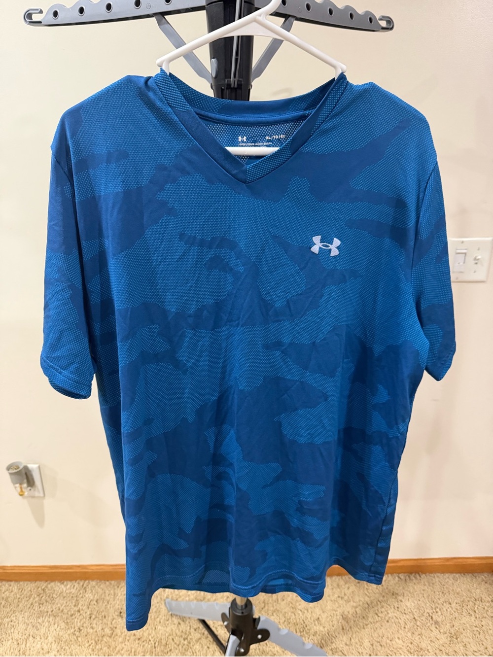 Under Armour Blue Camouflage V-Neck Performance Tee